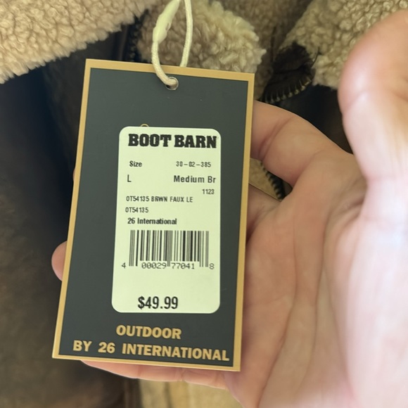 NWT! Leather and Faux Fur Zipper Vest Western - Picture 4 of 6